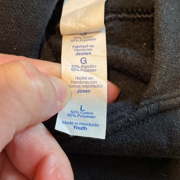 Philadelphia Sports Black Hooded Sweatshirt Size Youth Large in GUC - Picture 6 of 6